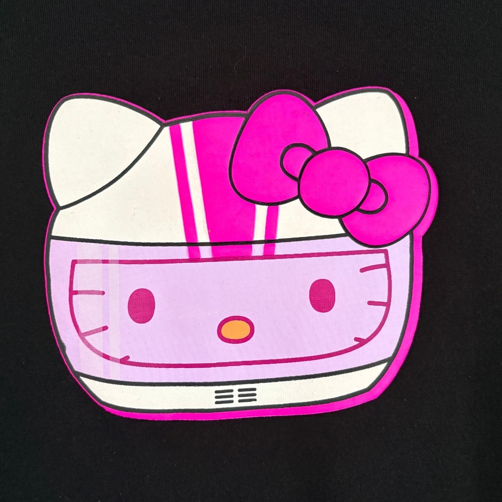 Sanrio Hello Kitty Tokyo‎ Speed Racing Sweatshirt Black Pink Bioworld Womens Med